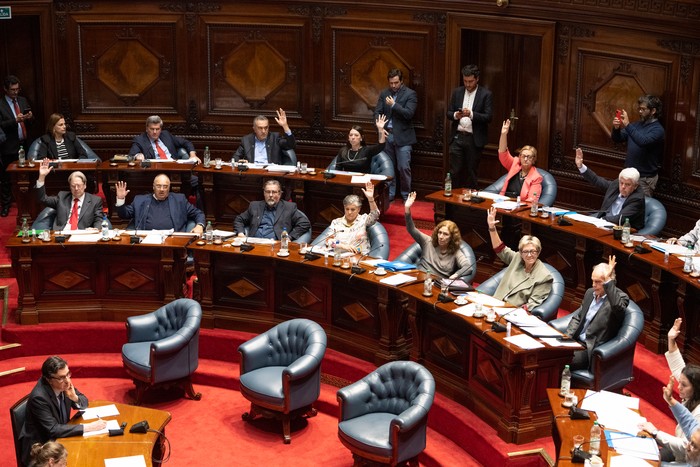 Durante la votación, el 15 de octubre, durante el plenario del Senado. · Foto: Gianni Schiaffarino Durante la votación, el 15 de octubre, durante el plenario del Senado. · Foto: Gianni Schiaffarino