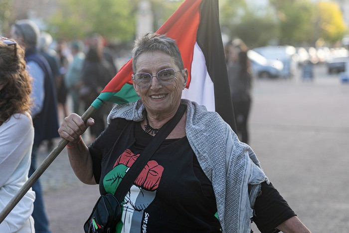 Marcha por Palestina, el 9 de octubre, en Piriápolis. · Foto: Pablo Serrón Marcha por Palestina, el 9 de octubre, en Piriápolis. · Foto: Pablo Serrón