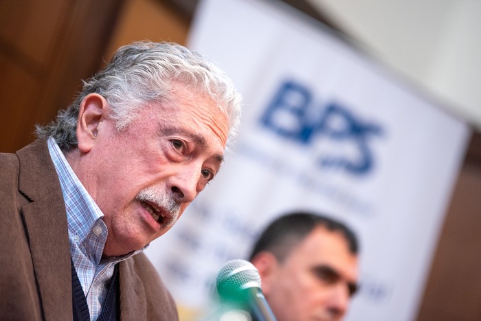 Ariel Ferrari, durante la conferencia de prensa, el 22 de agosto, en la sede de BPS. · Foto: Gianni Schiaffarino Ariel Ferrari, durante la conferencia de prensa, el 22 de agosto, en la sede de BPS. · Foto: Gianni Schiaffarino