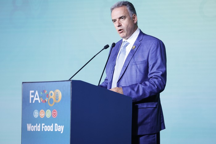 Yamandú Orsi, el 16 de octubre, durante la conmemoración de los 80 años de la FAO, en Roma, Italia. · Foto: Presidencia de Uruguay Yamandú Orsi, el 16 de octubre, durante la conmemoración de los 80 años de la FAO, en Roma, Italia. · Foto: Presidencia de Uruguay