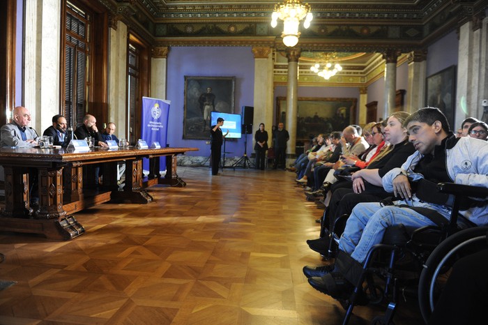 Durante la presentación del informe, el 20 de octubre, en el Palacio Legislativo. Foto: Presidencia de la República. Durante la presentación del informe, el 20 de octubre, en el Palacio Legislativo. Foto: Presidencia de la República.